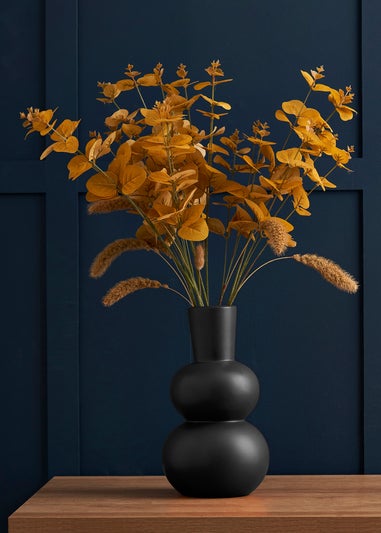 BHS Totem Bump Ceramic Vase Black