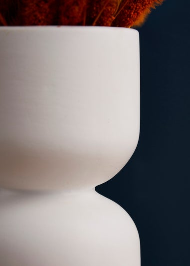 BHS Shaped Ceramic Vase White