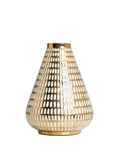 BHS Textured Ceramic Vase Gold