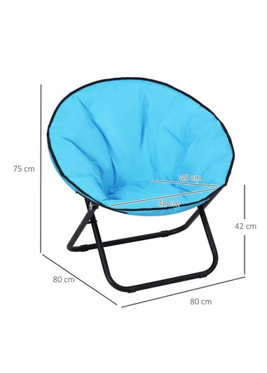 Outsunny Garden Moon Chair Folding Portable Saucer Seat- Grey