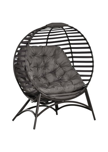 Outsunny Egg Chair with Soft Cushion - Brown