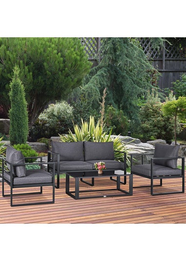 Outsunny 4 Pieces Garden Sofa Set - Grey