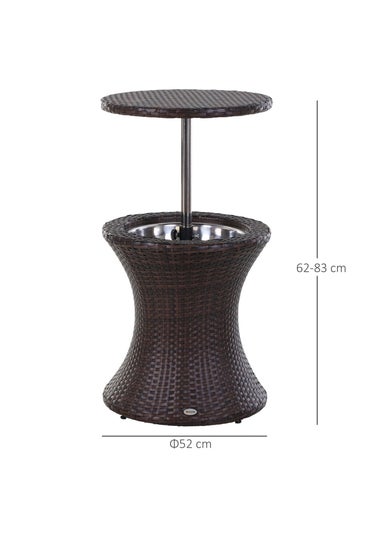 Outsunny Rattan Ice Bucket Activity Bar Cooler Table