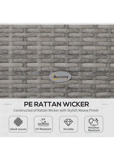 Outsunny 4 PCs PE Rattan Wicker Sofa Set - Grey