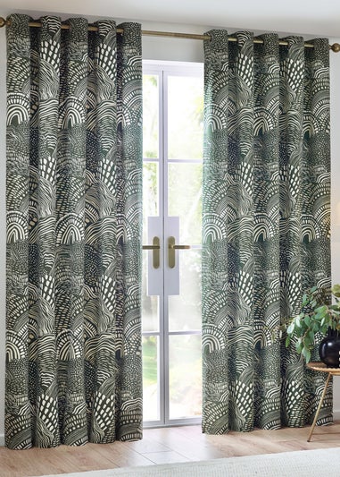 Hoem Nola Abstract Eyelet Curtains