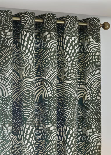 Hoem Nola Abstract Eyelet Curtains