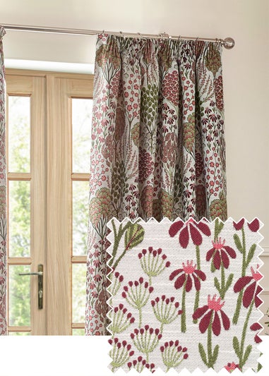 Wylder Nature Ophelia Floral Jacquard Pencil Pleat Curtains