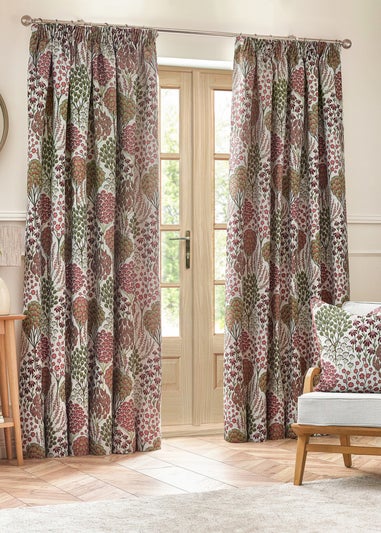 Wylder Nature Ophelia Floral Jacquard Pencil Pleat Curtains