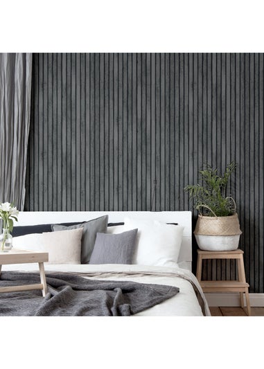 Arthouse Wood Slats Charcoal Grey