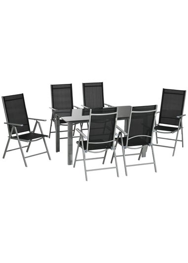 Outsunny Aluminium 7 Piece Garden Dining Set