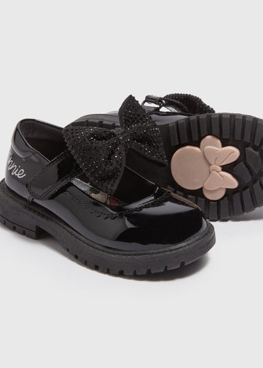 Disney Kids Black Minnie Mouse School Shoes (Younger 6-12)