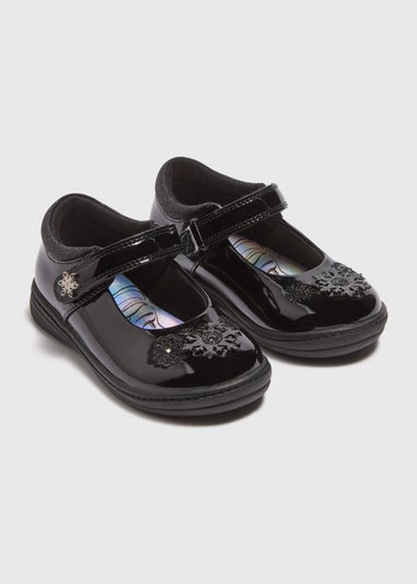 Girls Black Frozen Light-Up School Shoes (Younger 6-12)