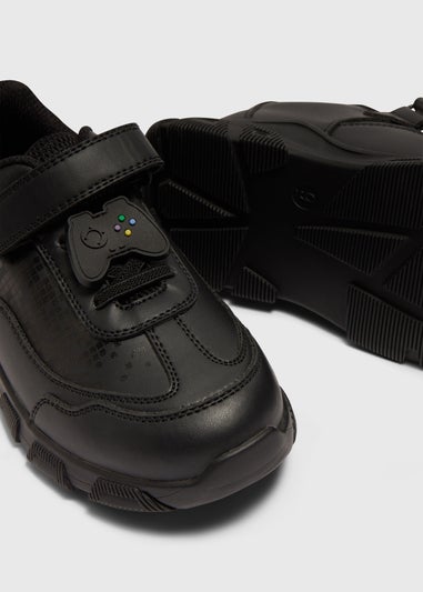 Boys Black Gamer School Shoes (Younger 8- Older 3)