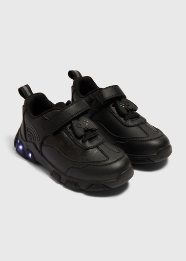 Boys Black Gamer School Shoes (Younger 8- Older 3)