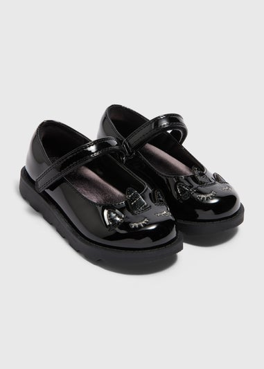 Girls Black Unicorn Mary Jane School Shoes (Younger 6-12)