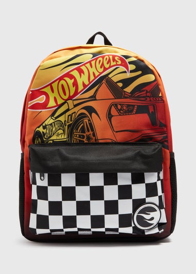 Hot Wheels Kids Orange Backpack (41x30x14cm) - Matalan