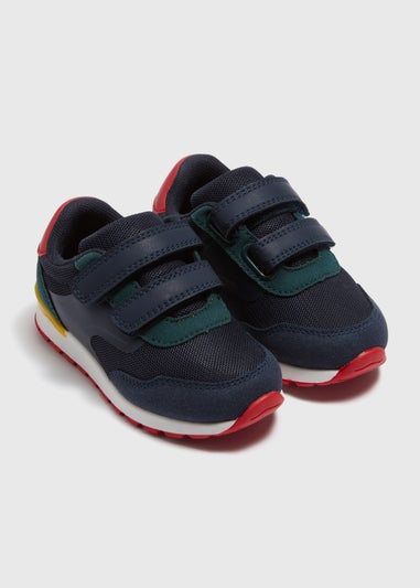 Boys Navy Retro Trainers (Younger 4-12)