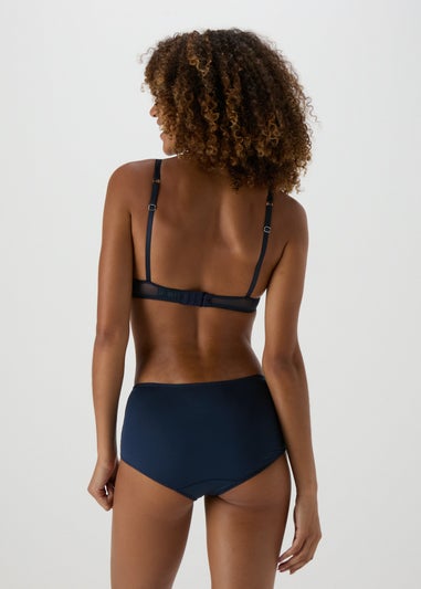 Navy Embroidered Midi Knickers