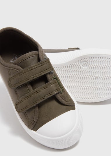 Boys Green PU Strap Trainers (Younger 4-12)