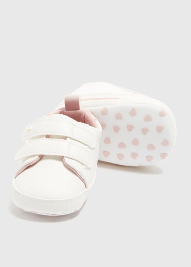 Baby White Double Strap Trainers (Newborn-18mths)