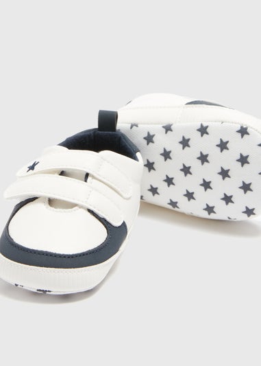 Baby White Double Strap Trainers (Newborn-18mths)