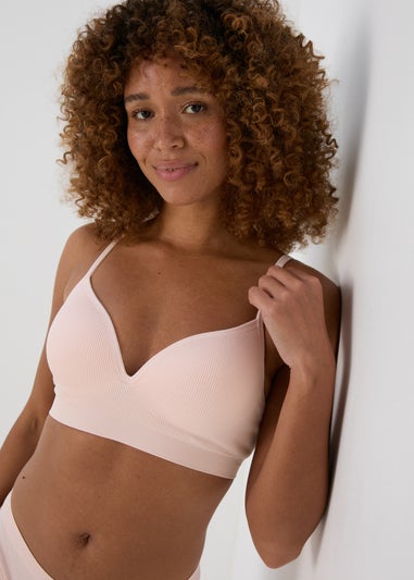2 Pack Pink & Navy Mould Ribbed Bra