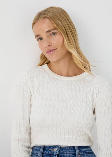 Cream Baby Cable Jumper