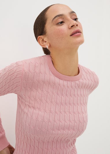 Pink Baby Cable Knit Jumper