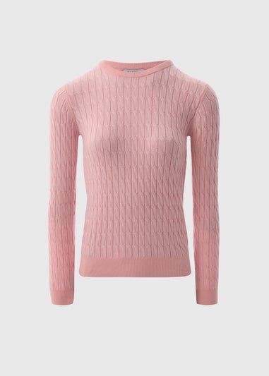 Pink Baby Cable Knit Jumper