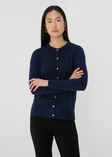 Navy Button Up Cardigan