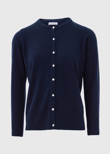 Navy Button Up Cardigan