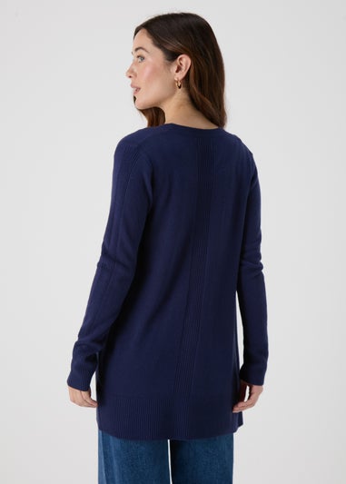 Navy Ribbed Cardigan