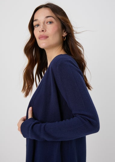 Navy Ribbed Cardigan