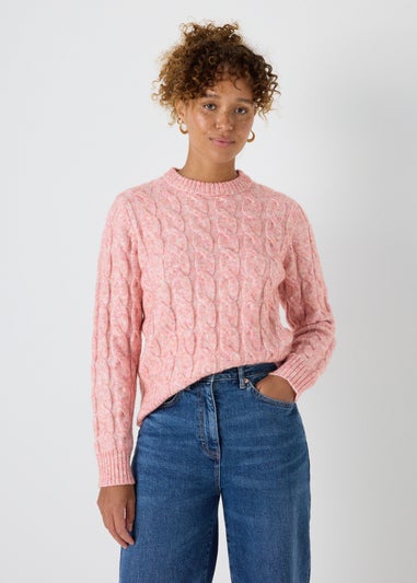 Pink Cable Knit Jumper