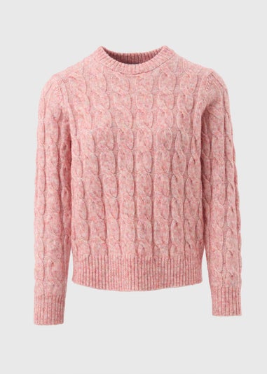 Pink Cable Knit Jumper