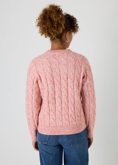 Pink Cable Knit Jumper