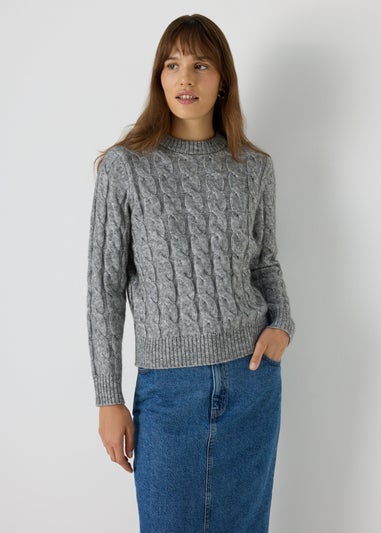 Grey Cable Knit Jumper