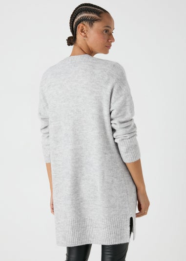 Grey Soft Longline Cardigan