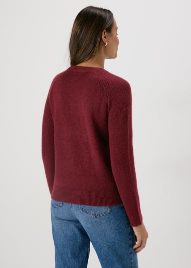 Burgundy Ribbed Jumper