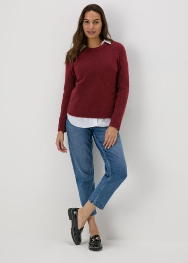 Burgundy Ribbed Jumper