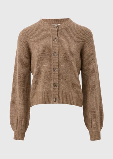 Beige Button Front Cardigan