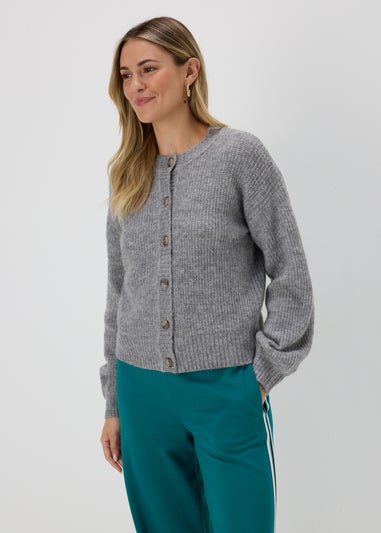 Grey Button Front Cardigan