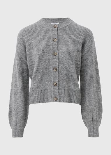 Grey Button Front Cardigan