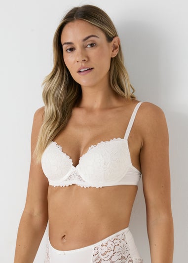 Cream Lace Detail Bra
