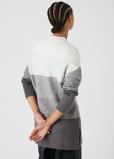 Grey Stripe Knitted Tunic