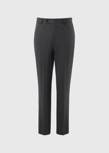 Charcoal Textured Hardwick Slim Fit Trousers