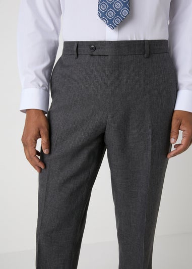 Charcoal Textured Hardwick Slim Fit Trousers