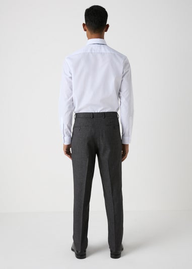 Charcoal Textured Hardwick Slim Fit Trousers