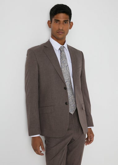 Taylor & Wright Brown Slim Fit Suit Jacket