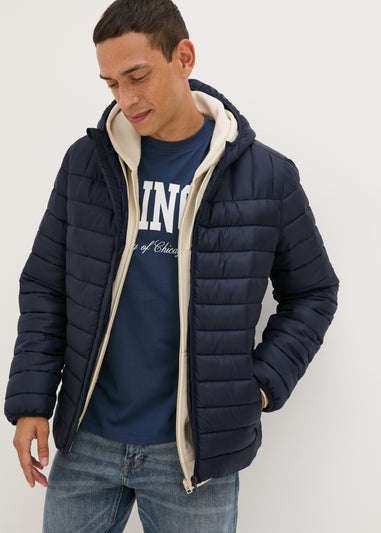 Navy Hooded Padded Jacket